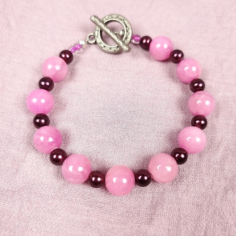 🎉HP~7/10/22🎉 🦋 Orchid Pink Agate Beaded Bracelet 🦋1/$14~2/$24~3/$30🦋 - Picture 3 of 6
